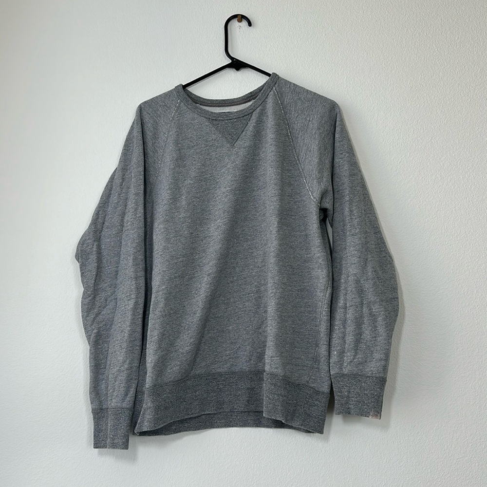 J. Crew Crewneck Fleece Sweatshirt, Heather Grey, Size M